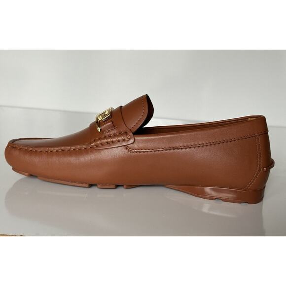 VERSACE Men\'s Brown Calf Leather Driver Shoes 7.5 US (40.5 Eu) DSU6014 main image 9